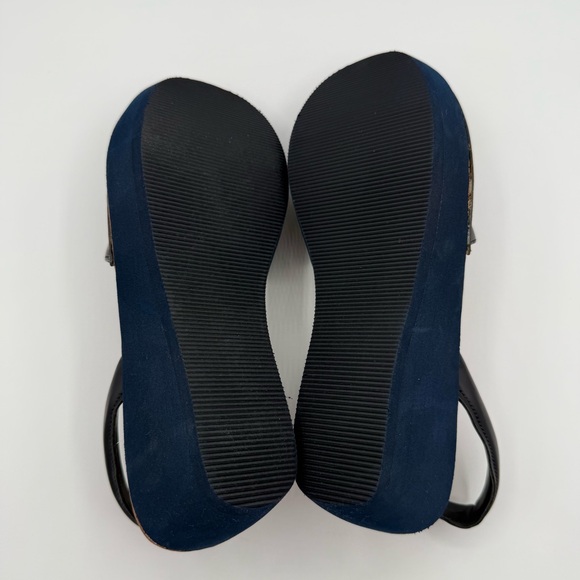 Reaction Kenneth Cole Fine Glass Wedge Slingback Sandal Navy Blue Size 9 - Picture 2 of 13